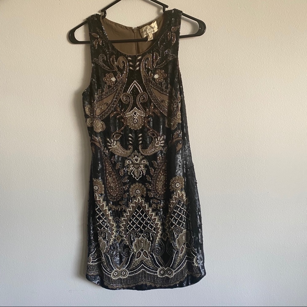 Needle & Thread embellished black dress